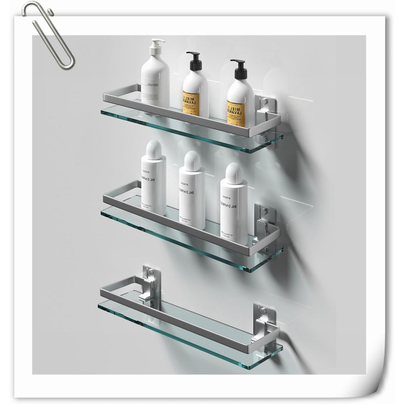 Tablette de douche murale Gavivi, Argent