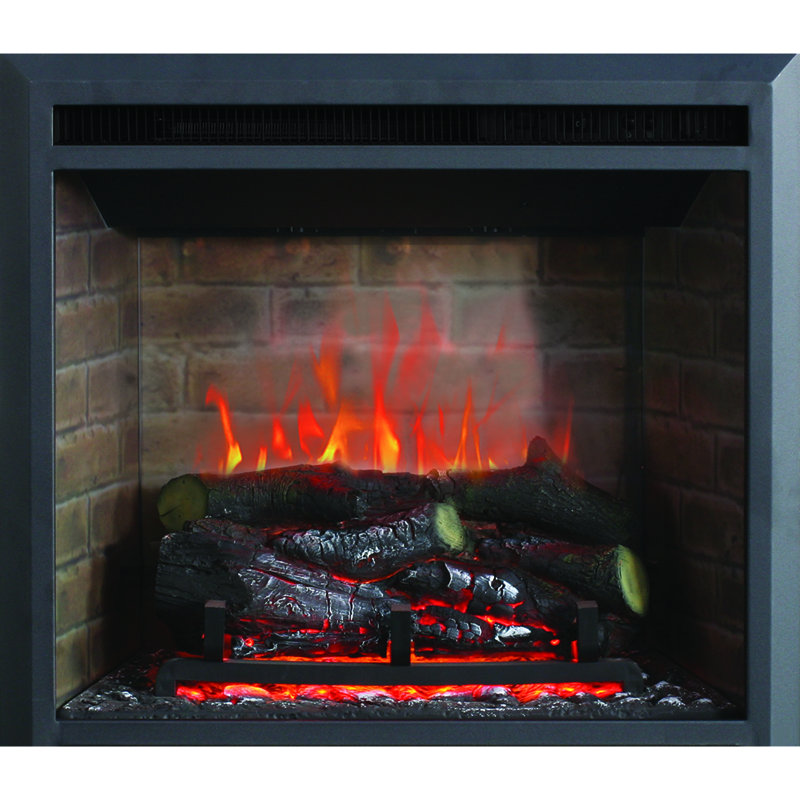 WEMBURY FLAMME Black Electric Fireplace Insert, 55cm H x 63cm W x 22cm D