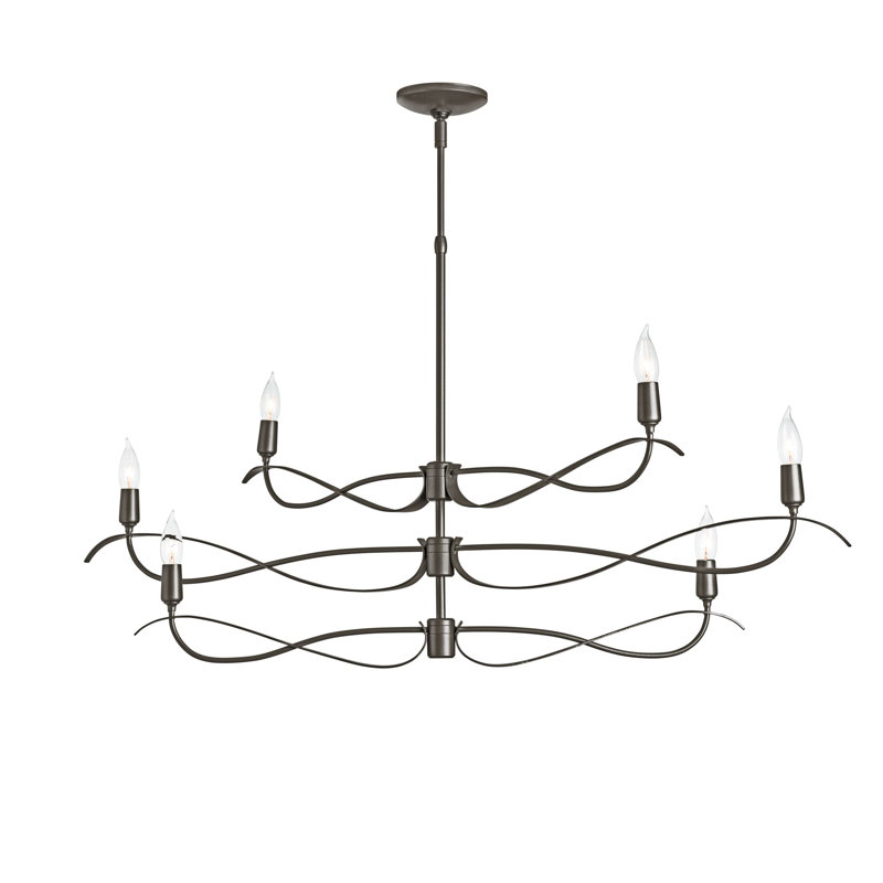 Willow 6 - Light Candle Style Classic Chandelier, Small, Oil Rubbed Bronze