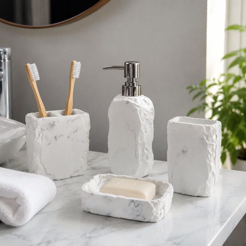 Marble Bathroom Accessories Set