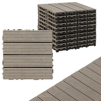 12'' L x 1'' W Composite Interlocking Deck Tile 2 colors (10 pcs)