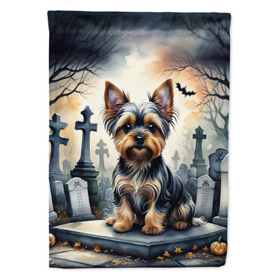 Drapeau de la maison d'Halloween effrayant Yorkshire Terrier