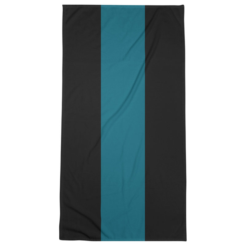 Bath Towel, Black/Aqua