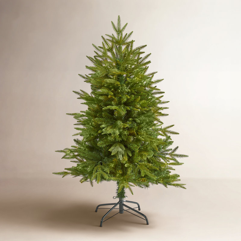 Sapin de Noël vert plume artificielle avec lumières DEL, H 4 pi