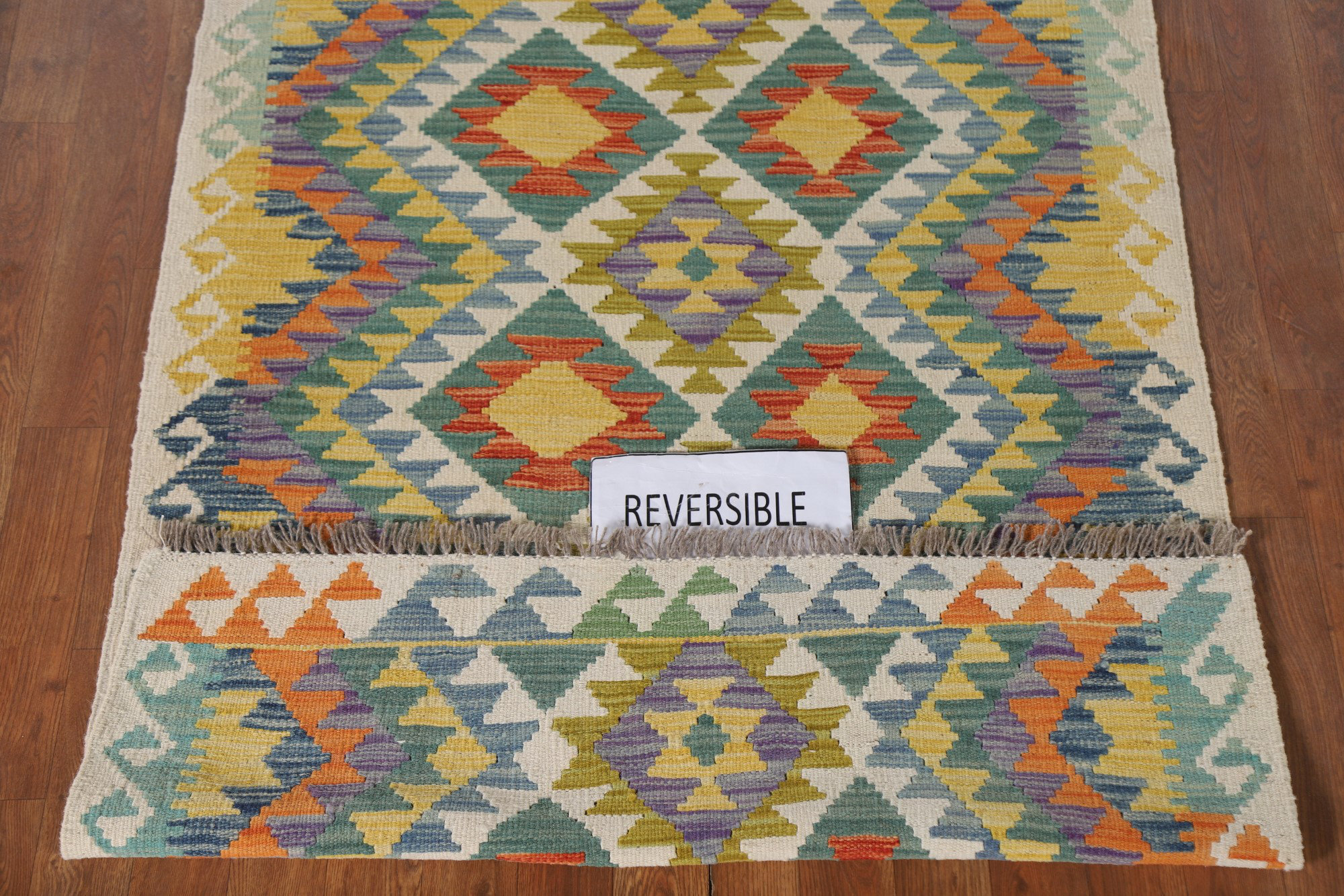 Dakota Fields Reversible Wool Kilim Wool Accent Rug 4x5 | Wayfair