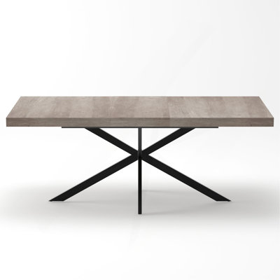 55.11"-70.86"Retro Rectangular Stretch Dining Table, Top With Same Color Embossed Center Plate,With Storage Box,Suitable for dining rooms, kitchens, a