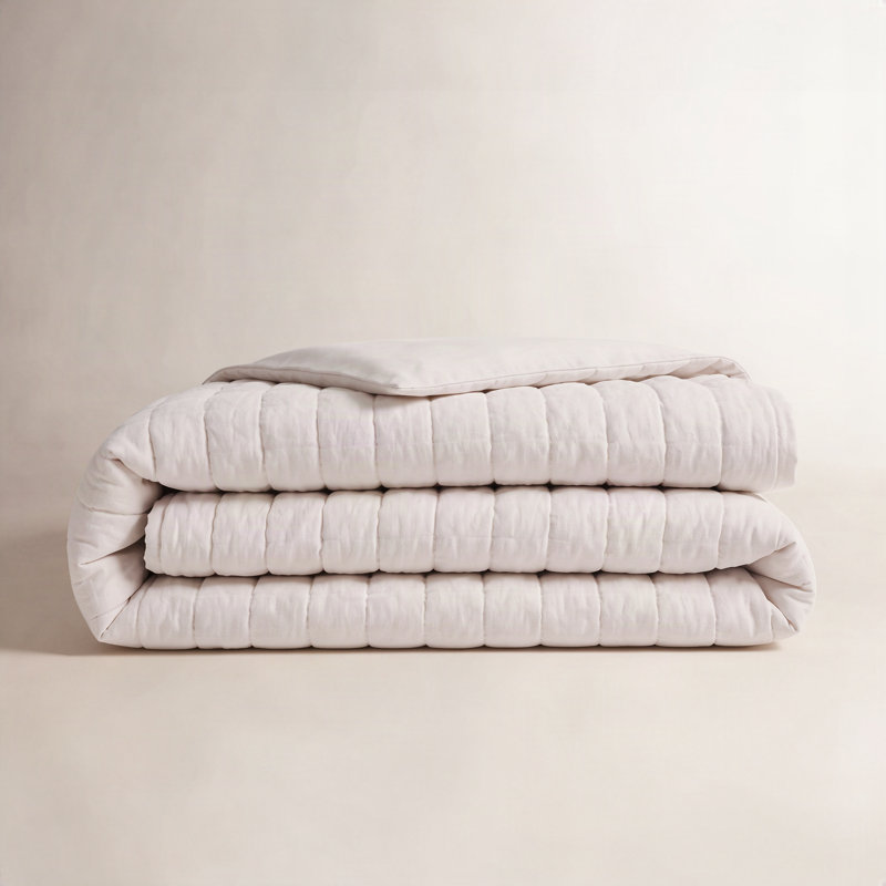 Lush Linen Puff, King Quilt, Natural