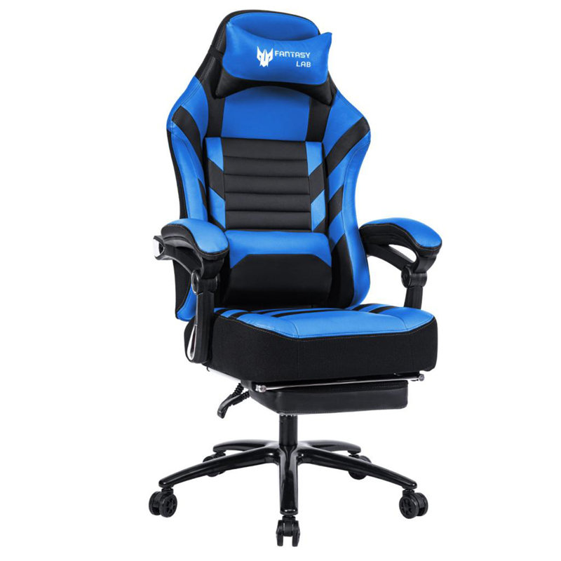 Fauteuil de jeu vidéo ergonomique réglable, Bleu