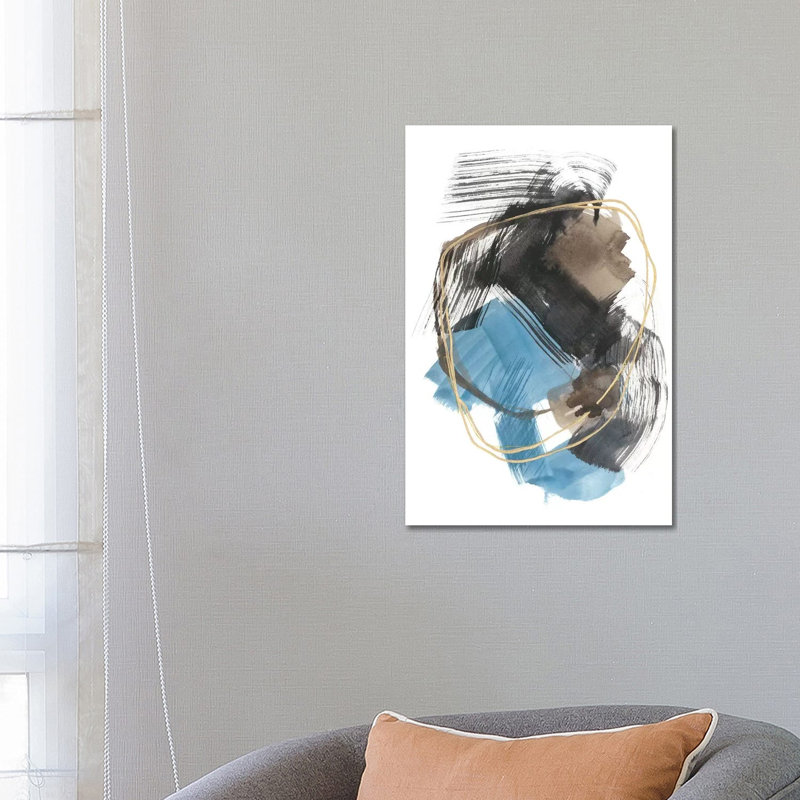 Gold Loops II by Jennifer Goldberger - Wrapped Canvas Gallery-Wrapped Canvas Giclée, 66.04 cm H x 45.72 cm W x 1.91 cm D