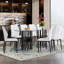 Ensembles de table de salle à manger (doit inclure la table et la chaise), verre trempé et métal de 71 pouces, luxe moderne et léger pour la maison de salle à manger