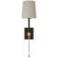 Julie Neill Lucia 21" Cordless Sconce with Linen Shade-2105074077