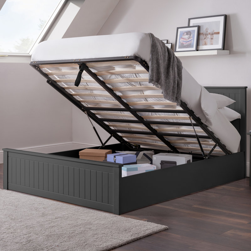 Coralie Double (4'6) Lift Up Storage Bed, Double (4'6), Anthracite