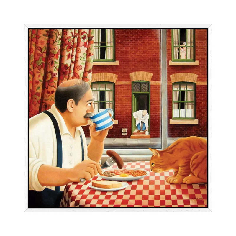 Arthur's Morning by Vicky Mount - Painting on Canvas, White Framed, 45.72cm H x 45.72cm W x 3.81cm D
