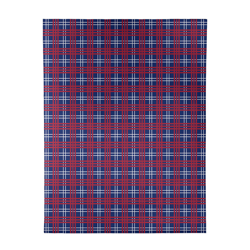 Tapis à carreaux bleu, Rectangle 8 pi x 10 pi