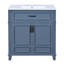 30" Bathroom Vanity with Ceramic Sink,Solid Wood Frame Bathroom Storage Cabinet with Soft Closing Doors, Retro Style