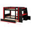 Modern Bunk Bed with LED Light, Desk, Shelves & Drawers