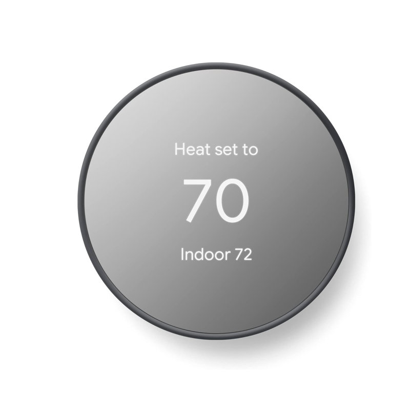 Google Nest Thermostat - Smart Thermostat for Home - Programmable Wifi Thermostat - Charcoal