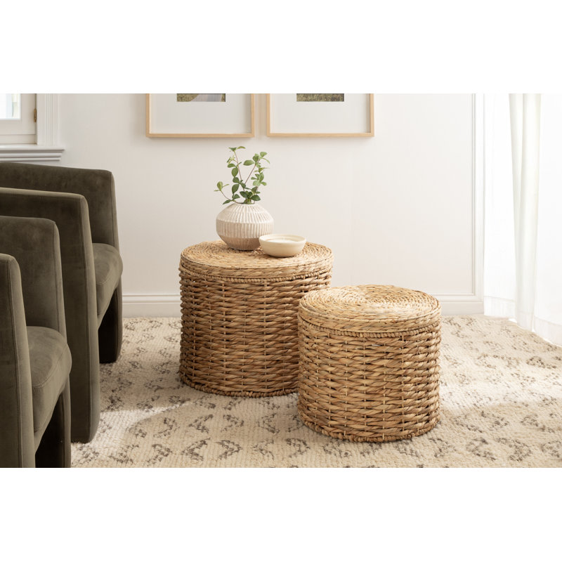 Ensemble de tables d'appoint deux pièces en rotin