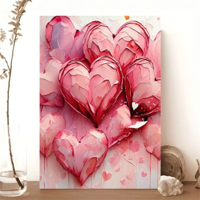 1pc Saint-Valentin, impression sur toile encadrée, affiche de la Saint-Valentin, impression sur toile pour salon, chambre, bureau, salle de bain, dortoir, prêt à accrocher