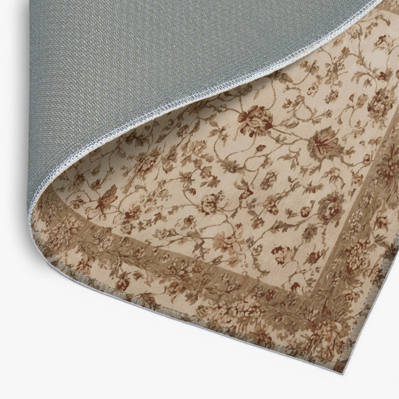 Botanical Beige Indoor and Outdoor Area Rug, Rectangle 4' x 6'