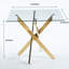 Table de salle à manger avec pieds en métal et verre trempé, table de cuisine moderne pour le salon-746652277