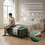 Banc de rangement avec repose-pieds rembourré avec compartiment caché, capacité de poids de 300 lb, siège polyvalent