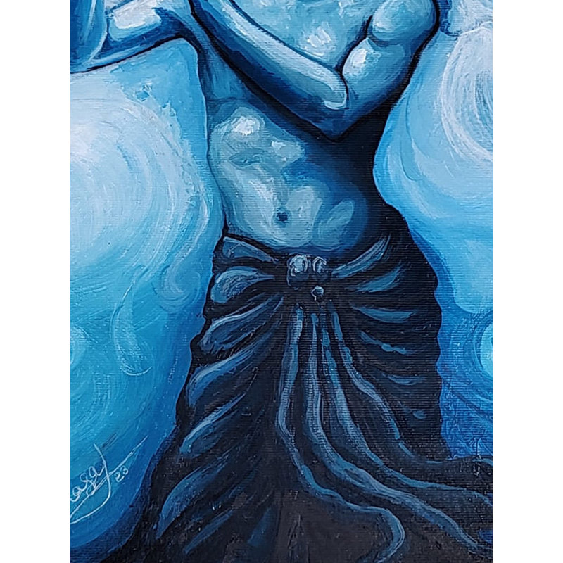 Divin Krishna | Acrylique sur toile | Par Prasad P Mahale