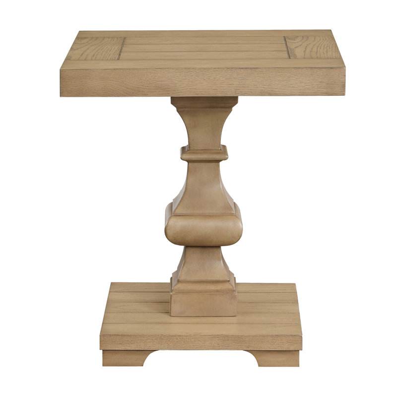Saralou Solid Wood Top End Table, Sand
