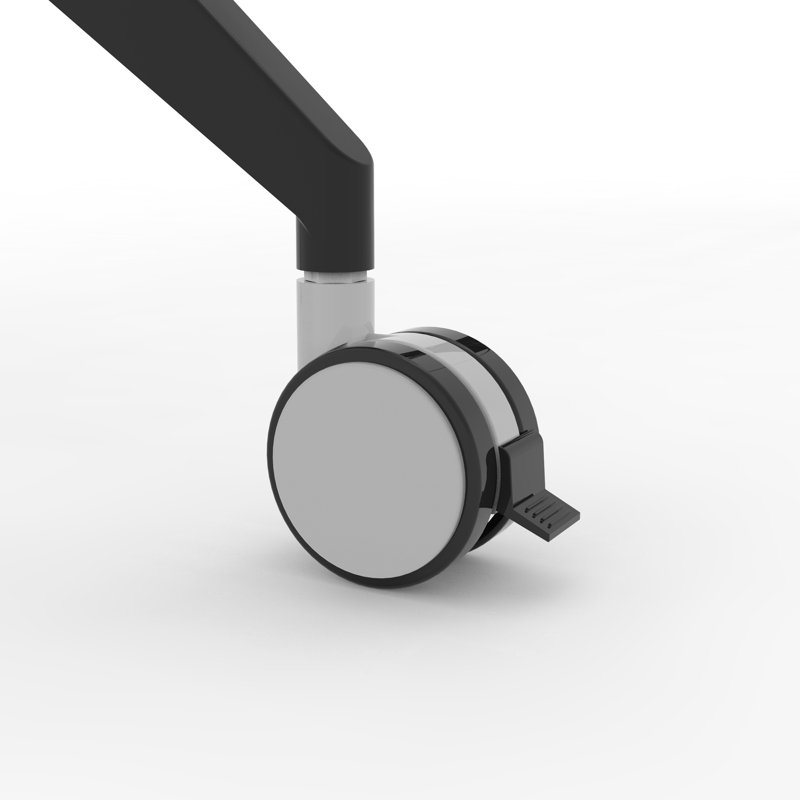 Adjustable Black Metal Training Table Base with Casters