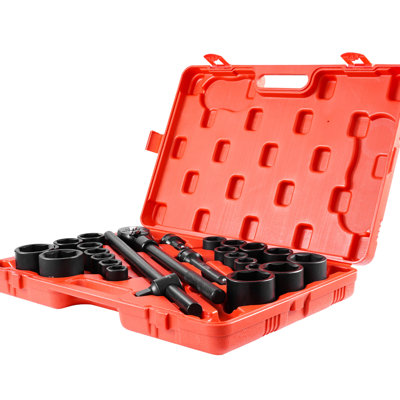 3/4 Inches 27 Piece Impact Socket With 22 7/8 To 2 And Metric 50 Mm Sockets, High - Quality Alloy Steel, 6 Point Torque Design, Steel Ratchet, Storage Case For Mechanics Construction, Ideal