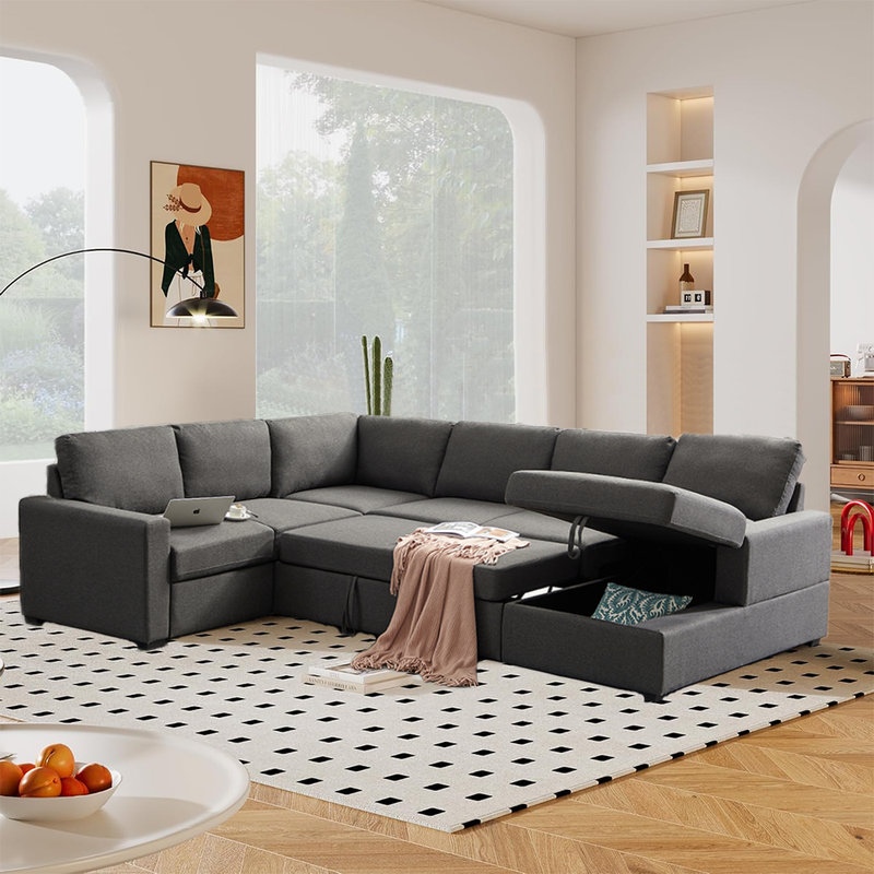 Chaise rembourrée en lin 4 pièces Camaren