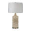 Lampe de table Wildon Home® en céramique et métal fleur de dahlia, crème / or