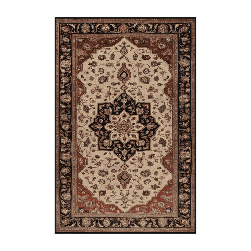Tapis brun lavable à la machine, Rectangle de 5 pi x 8 pi