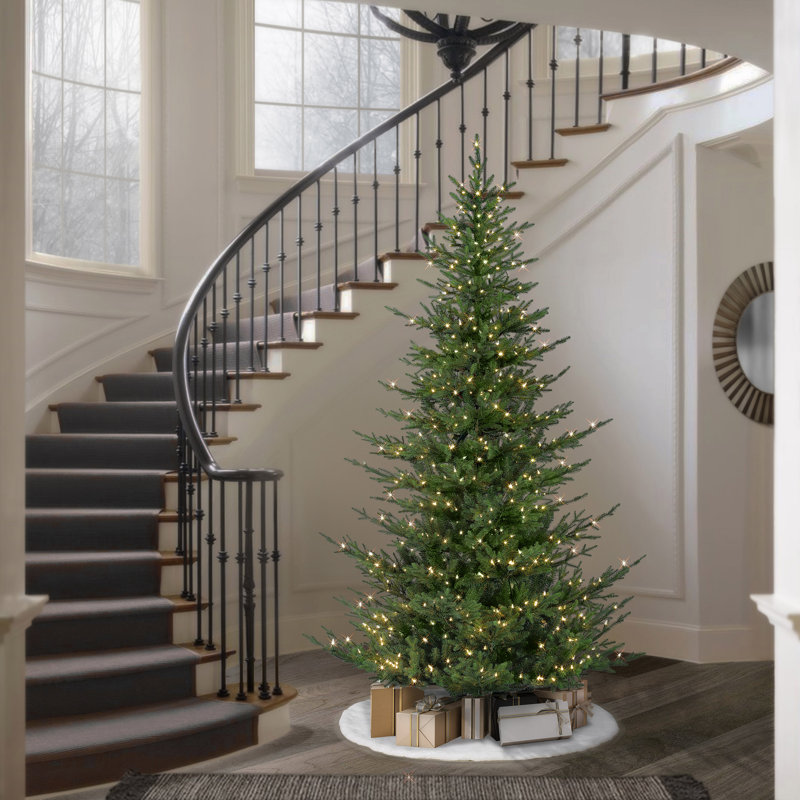 Sapin de Noël vert avec lumières claires / blanches, H 6,5 pi