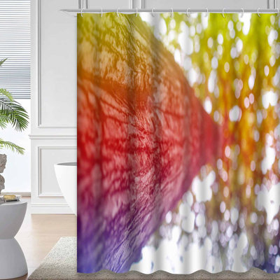Colorful Autumn Tree Forest Nature Shower Curtain with 12 Hooks