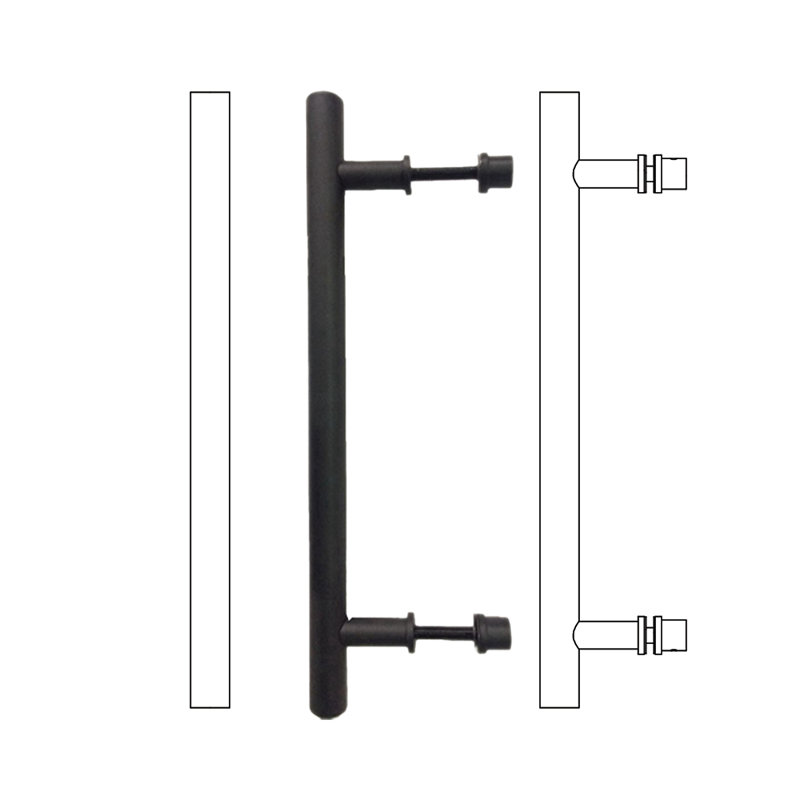 Matte Black Round Pull Handle for Barn Door