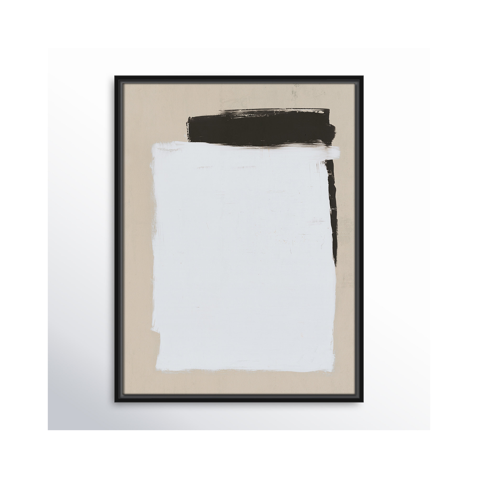 Two Mirrors, 37.5" H x 25.5" W, Black, Framed Canvas