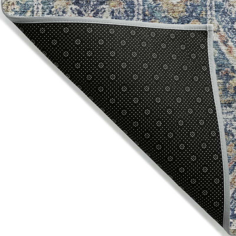 Tapis intérieur lavable floral beige et brun 9 pi x 12 pi denim