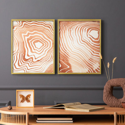Wood Grain Suminagashi I-Premium Framed Print -Ready to Hang - No Nails Required - No Nails Required