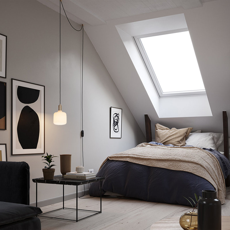 Brass and Frosted Glass Mini LED Pendant Light