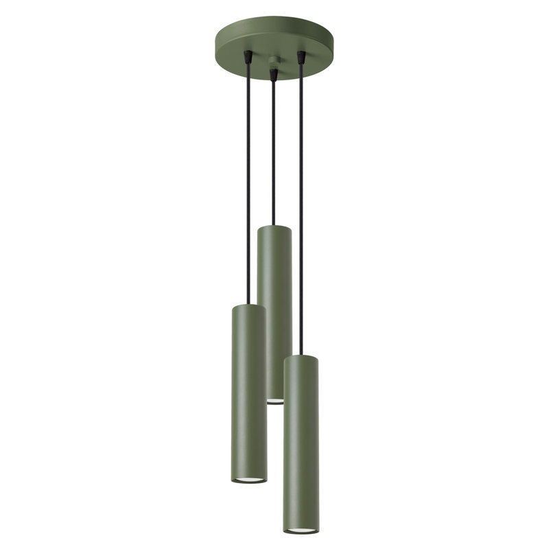 Bergmundur 3 - Light Stainless Steel Pendant, Green