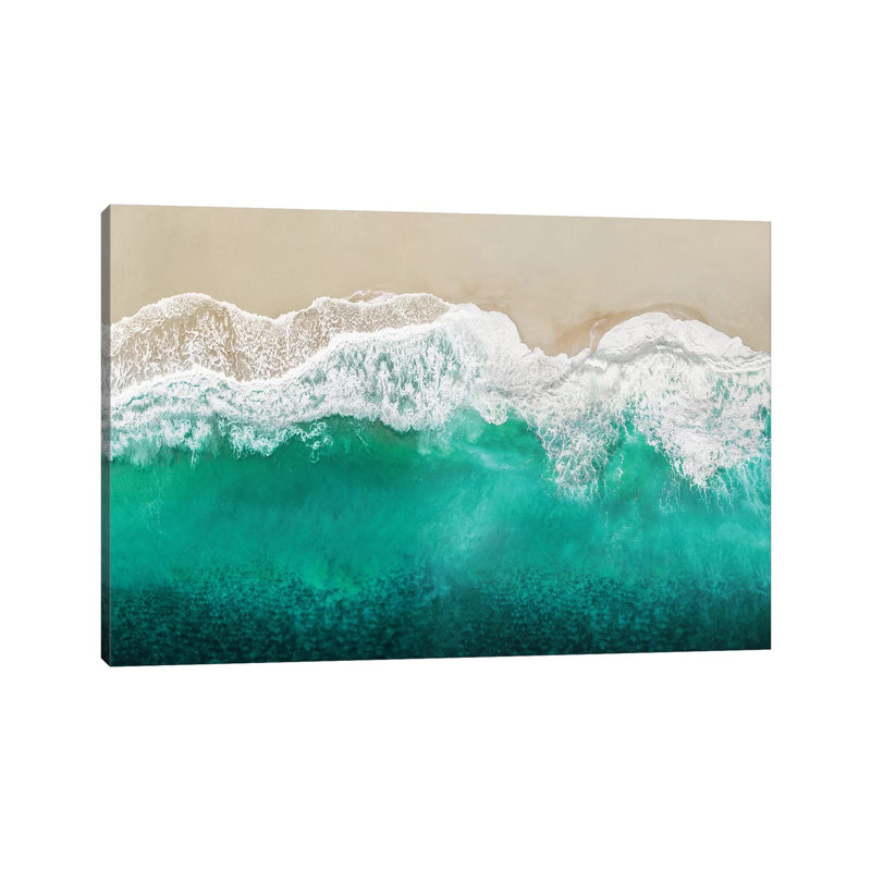 Teal Ocean Waves From Above I by Maggie Olsen - Wrapped Canvas Print, 66.04 cm H x 45.72 cm W x 3.175 cm D