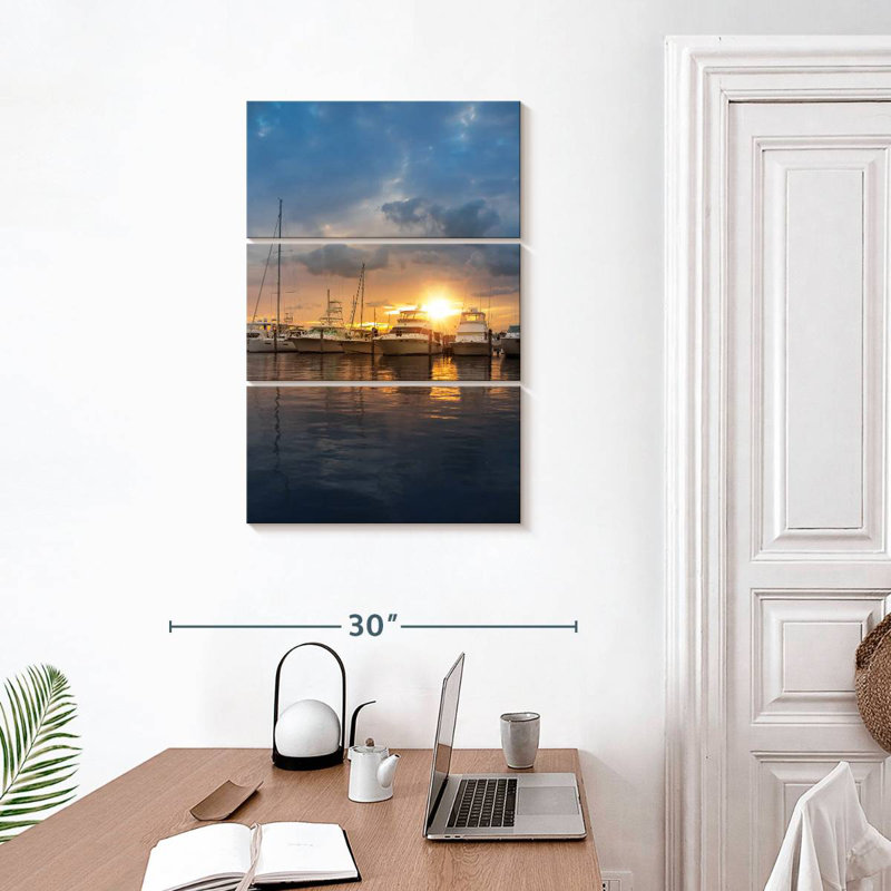 Aletra Miami Marina au coucher du soleil, H 32 po x l 20 po