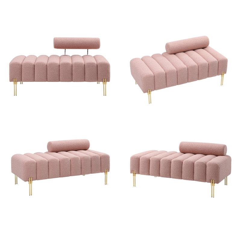 Chaise longue rembourrée Sametra, Mousse rose