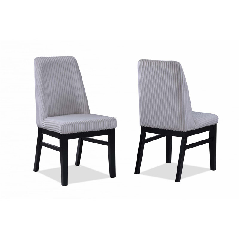 Chaise rembourrée 2pc, Gris clair