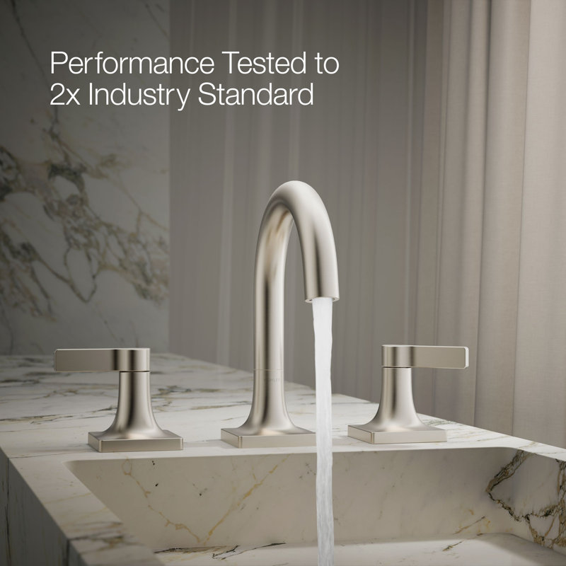 Venza Widespread Bathroom Sink Faucet 1.2 GPM, 1.2 GPM, Vibrant Brushed Nickel