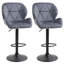 Nussbaum Swivel Upholstered Adjustable Height Bar Stool with Steel Frame-131468138