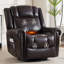 Fauteuil inclinable manuel berçant en faux cuir Ragh avec massage et chaleur