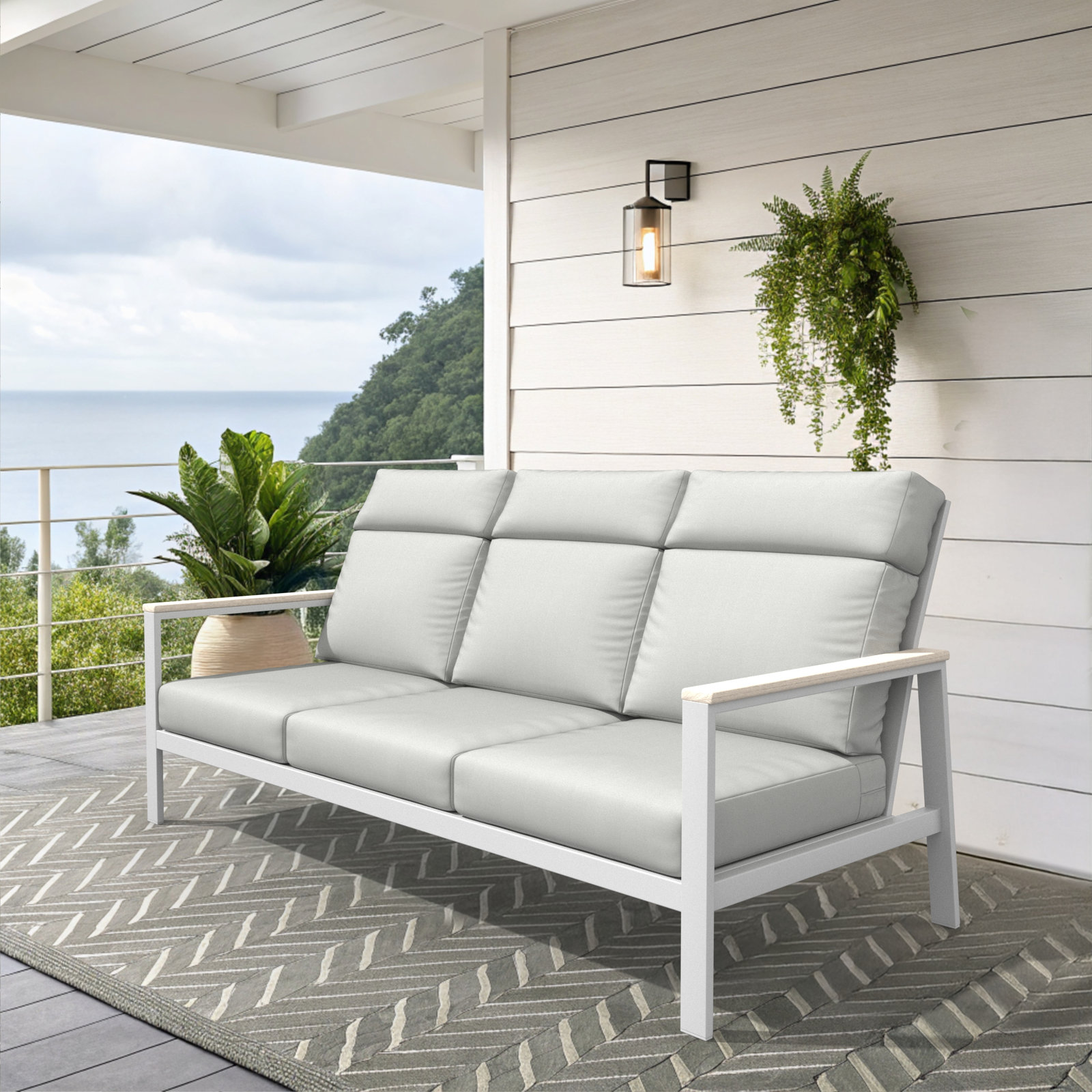 Townsend 80" Sunbrella® Patio Sofa, Canvas White