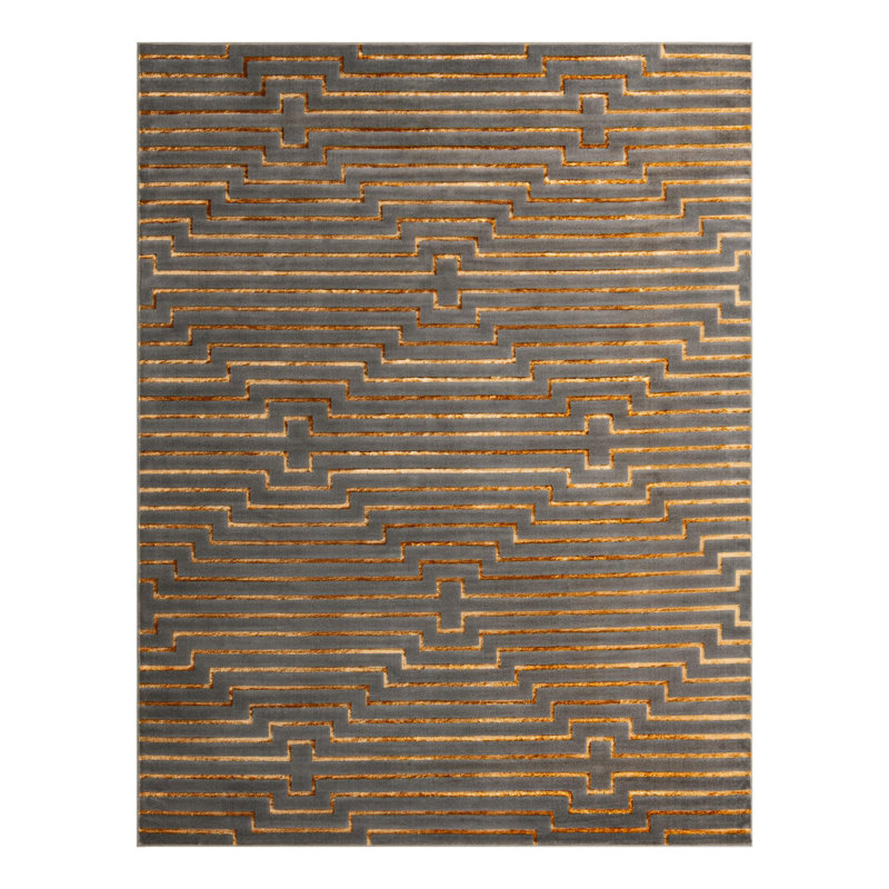 Latitude Run® Mirage Nikica Rug Gray and Gold, Rectangle 10' x 13'1"